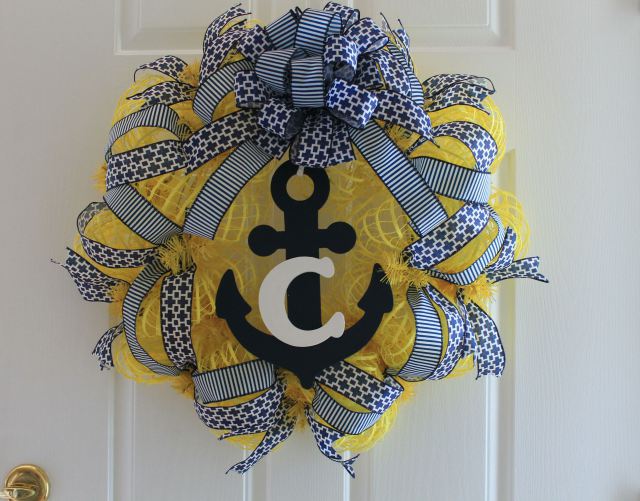 I'll be your anchor...wreath that is! Check out how you can make this nautical mesh wreath today! 